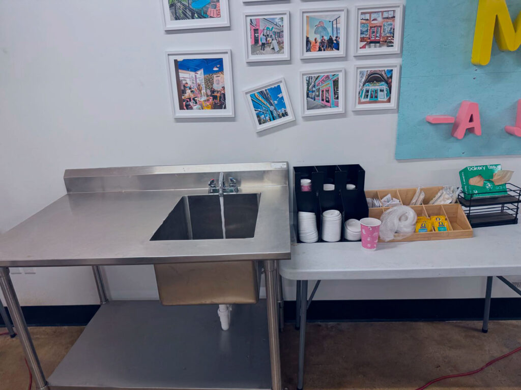 Stainless steel commercial sink installed in restaurant kitchen by DMVCrystal Plumbing in Maryland or Virginia
